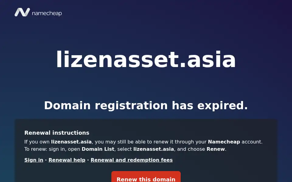 Screenshot of lizenasset.asia
