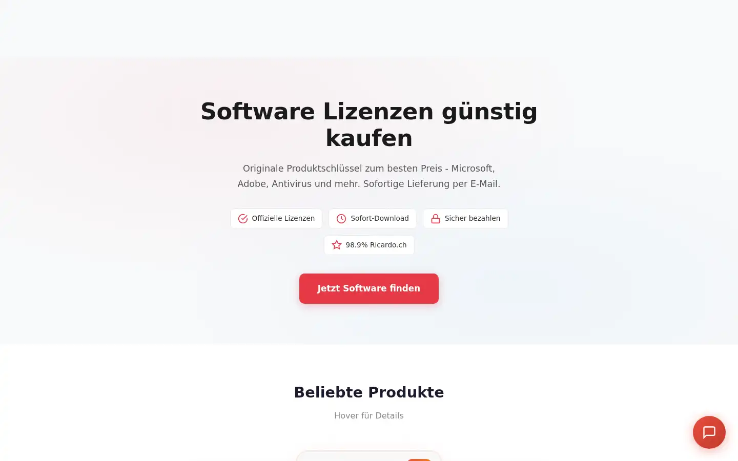 Screenshot of lizenzdrache.ch