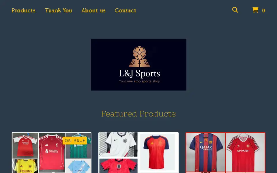 Screenshot of ljsports.bigcartel.com