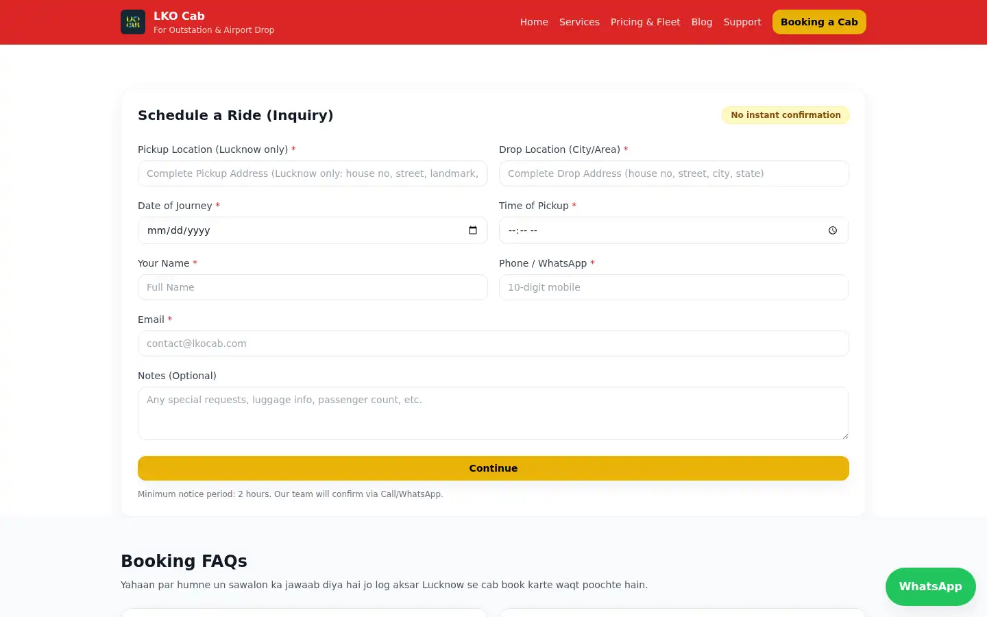 Screenshot of lkocab.com