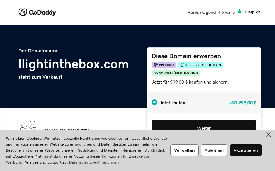 Screenshot of llightinthebox.com
