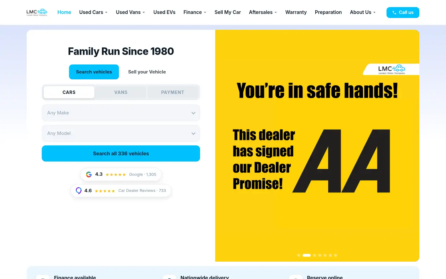 Screenshot of lmc-cars.co.uk