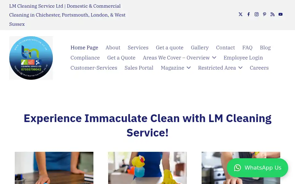Screenshot of lmcleanerservice.co.uk