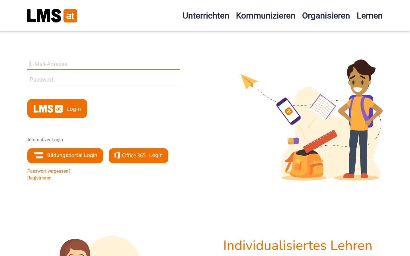 Screenshot of lms.at