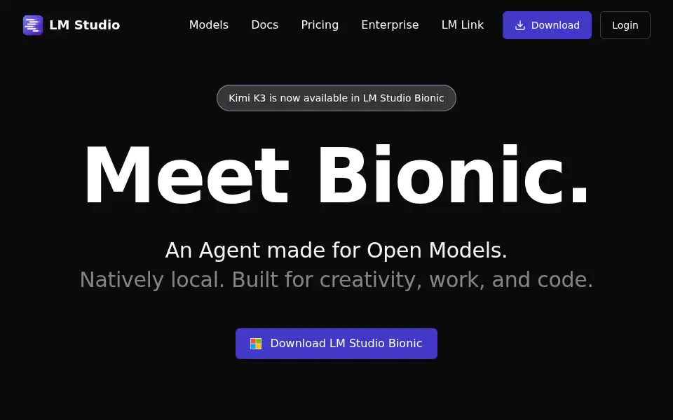 Screenshot of lmstudio.ai