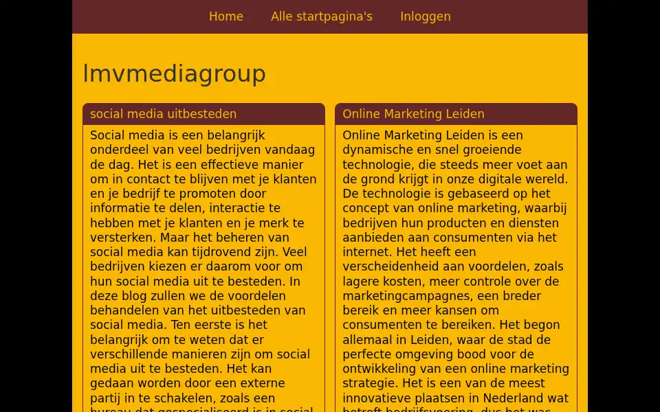 Screenshot of lmvmediagroup.nl