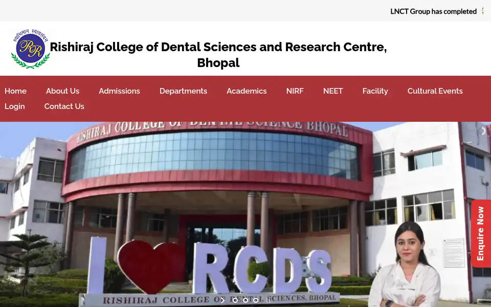 Screenshot of lnctrishiraj.ac.in