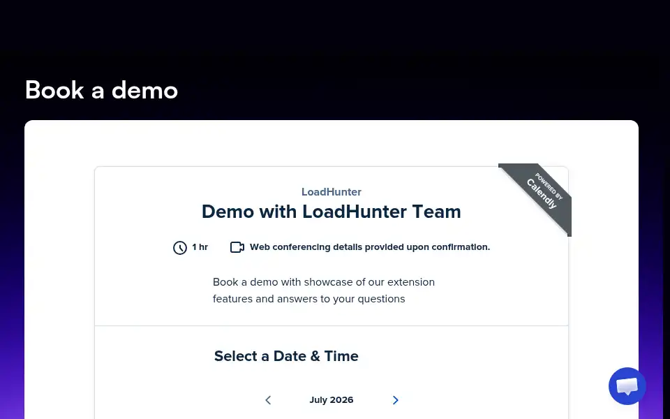 Screenshot of loadhunter.io