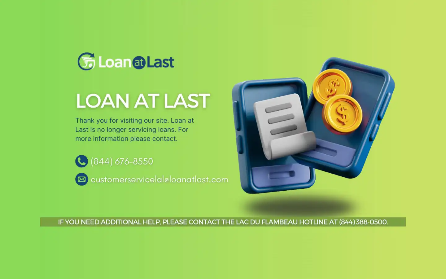 Screenshot of loanatlast.com