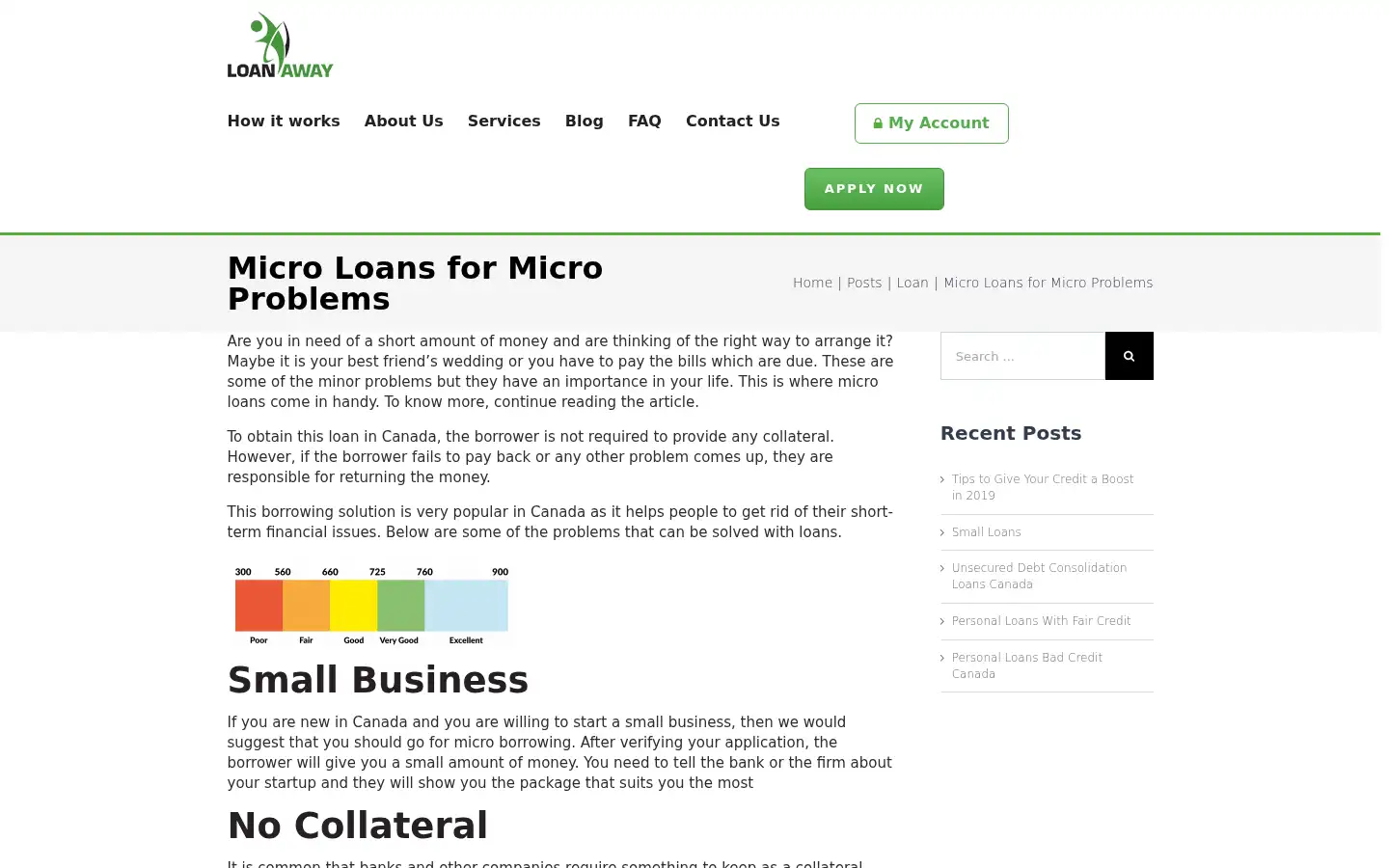 Screenshot of loanaway.ca