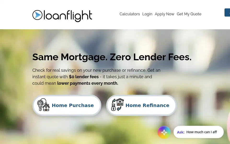 Screenshot of loanflight.com