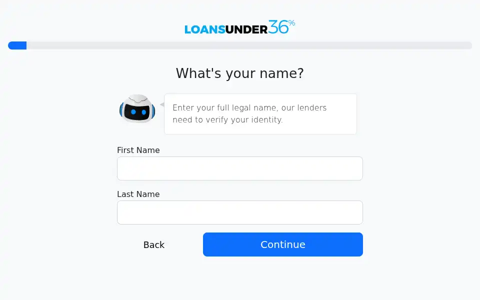 Screenshot of loansunder36.com