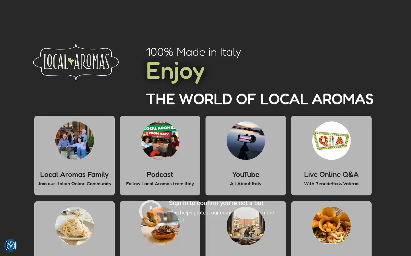 Screenshot of localaromas.com