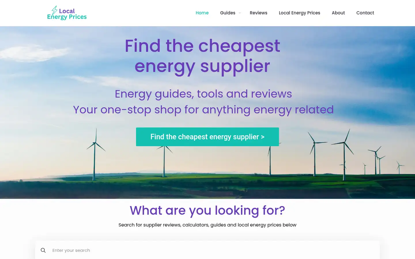 Screenshot of localenergyprices.co.uk