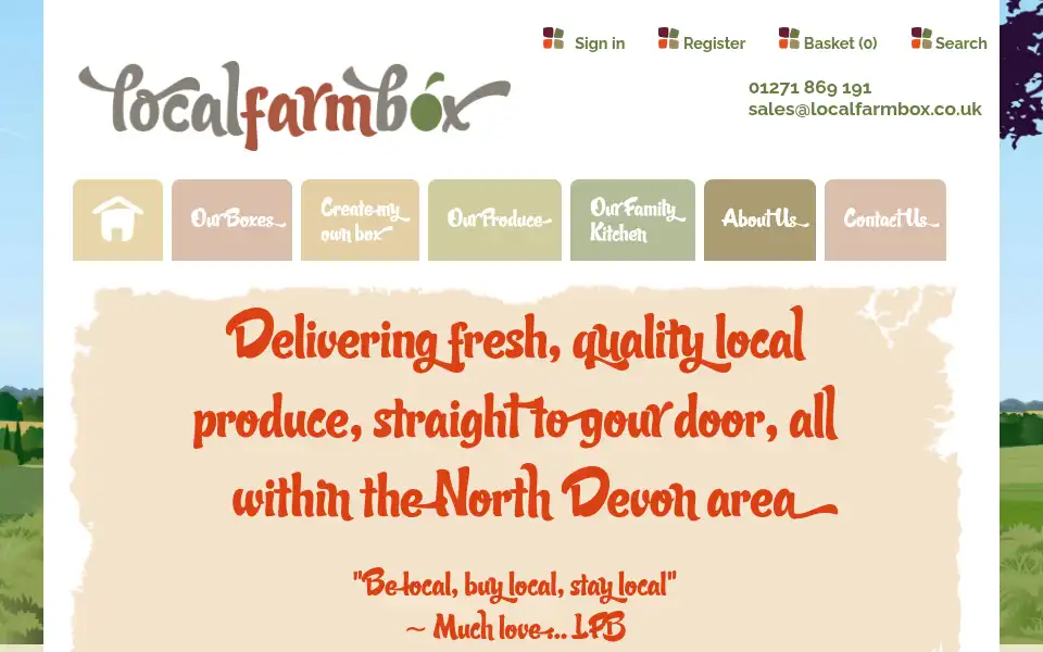 Screenshot of localfarmbox.co.uk