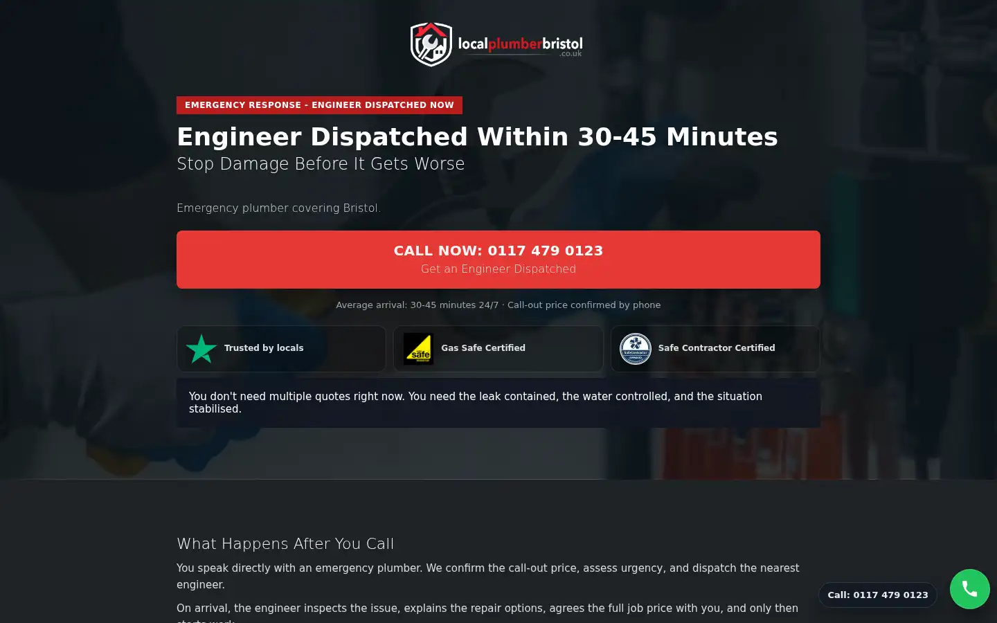 Screenshot of localplumberbristol.co.uk