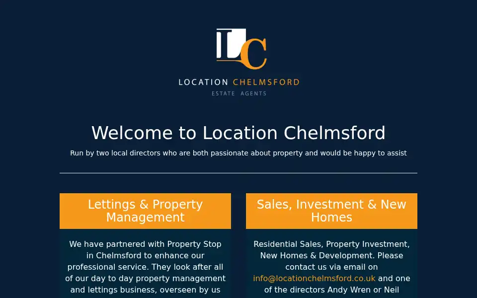 Screenshot of locationchelmsford.co.uk