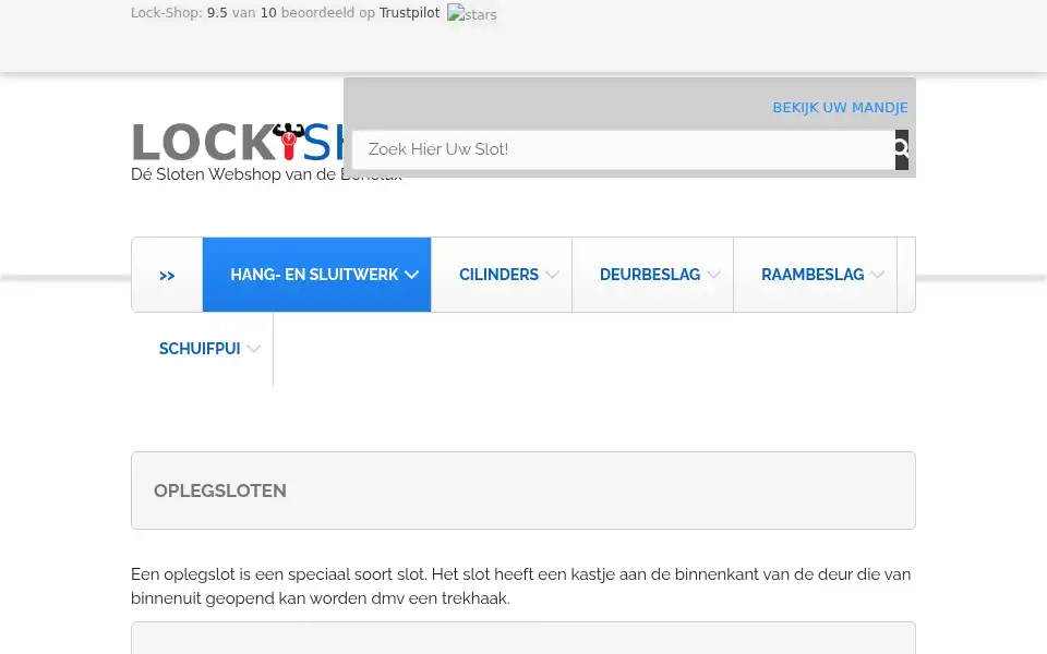 Screenshot of lock-shop.nl