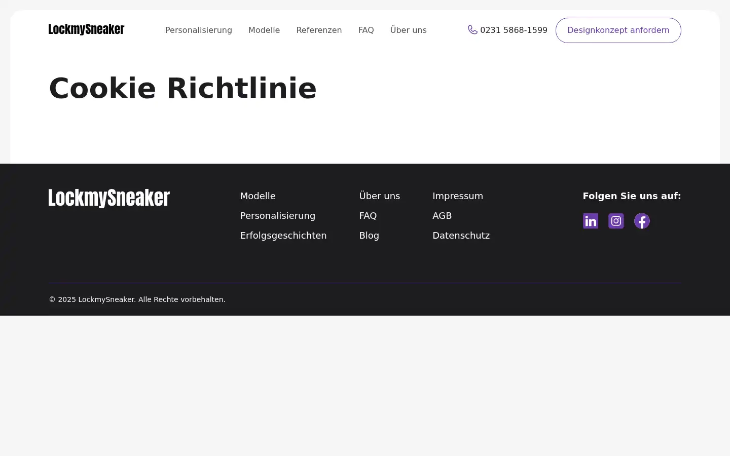 Screenshot of lockmysneaker.com