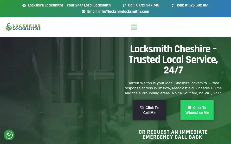 Screenshot of lockshirelocksmiths.com