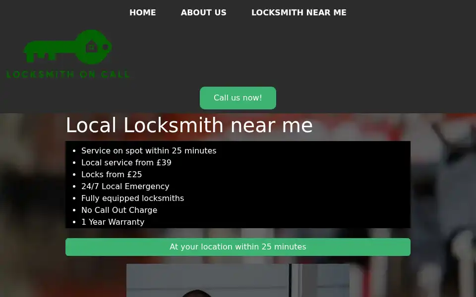 Screenshot of locksmithoncall247.co.uk