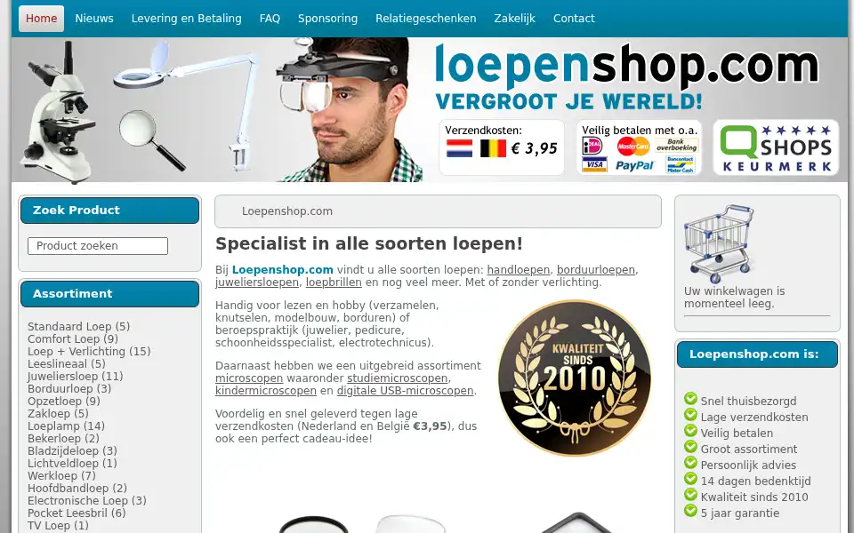 Screenshot of loepenshop.com