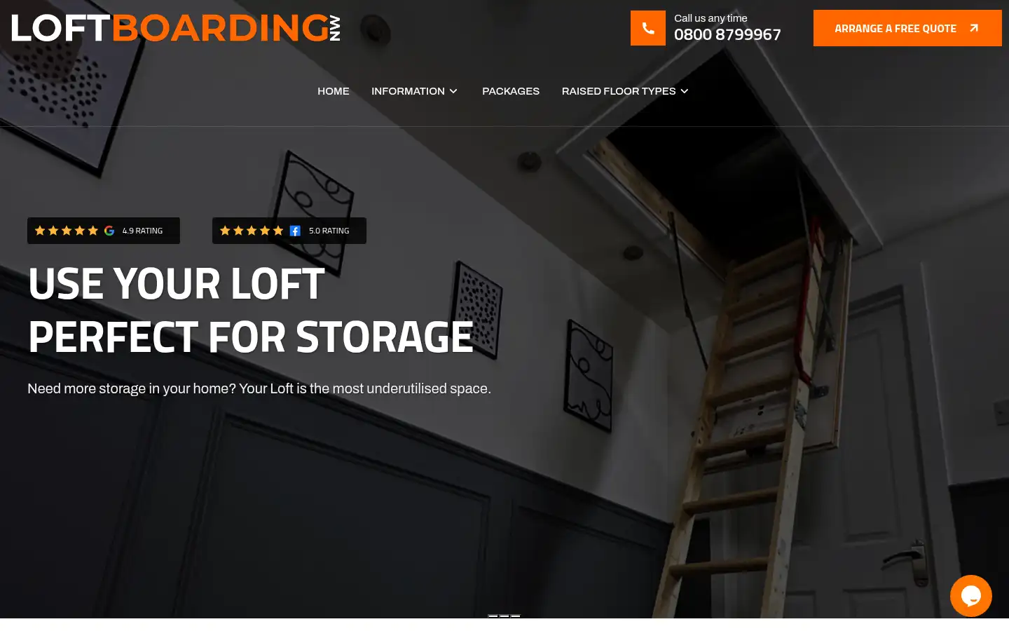 Screenshot of loft-boarding-nw.co.uk