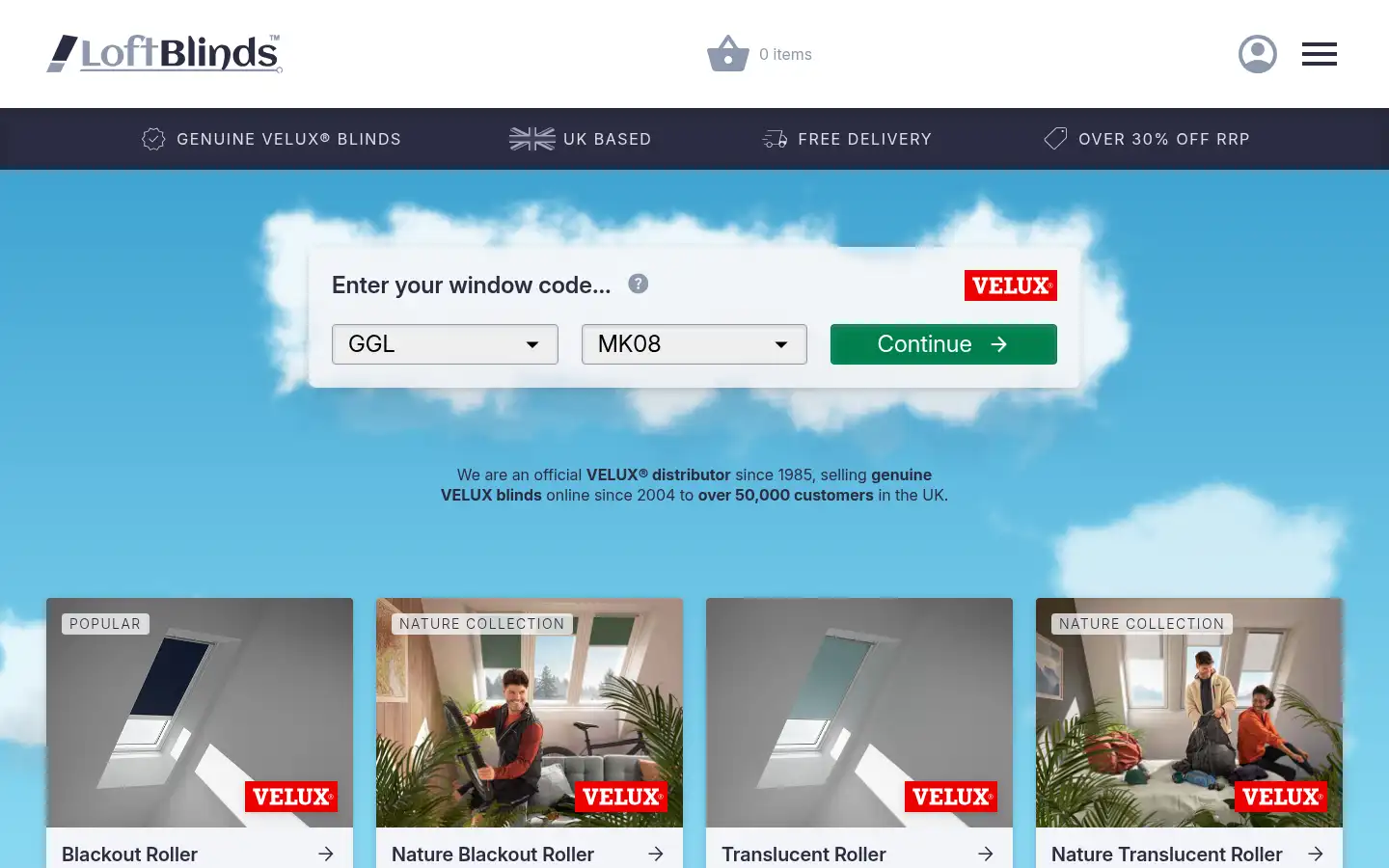 Screenshot of loftblinds.co.uk