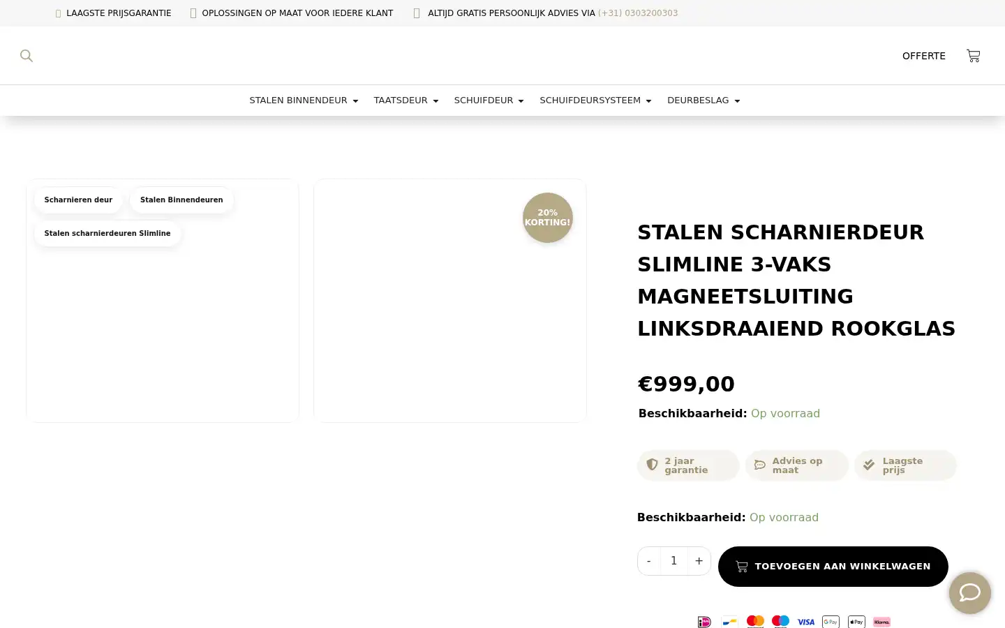 Screenshot of loftdeur.nl