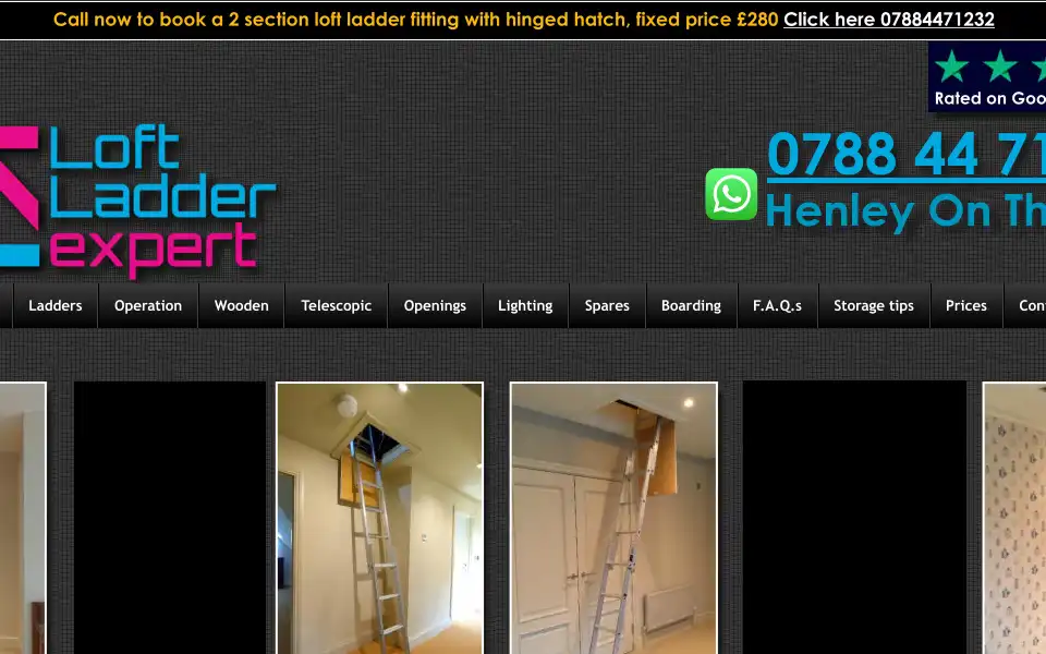 Screenshot of loftladderexpert.com