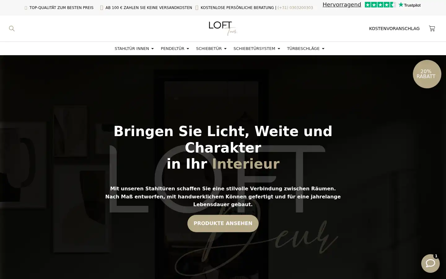 Screenshot of lofttuer.de