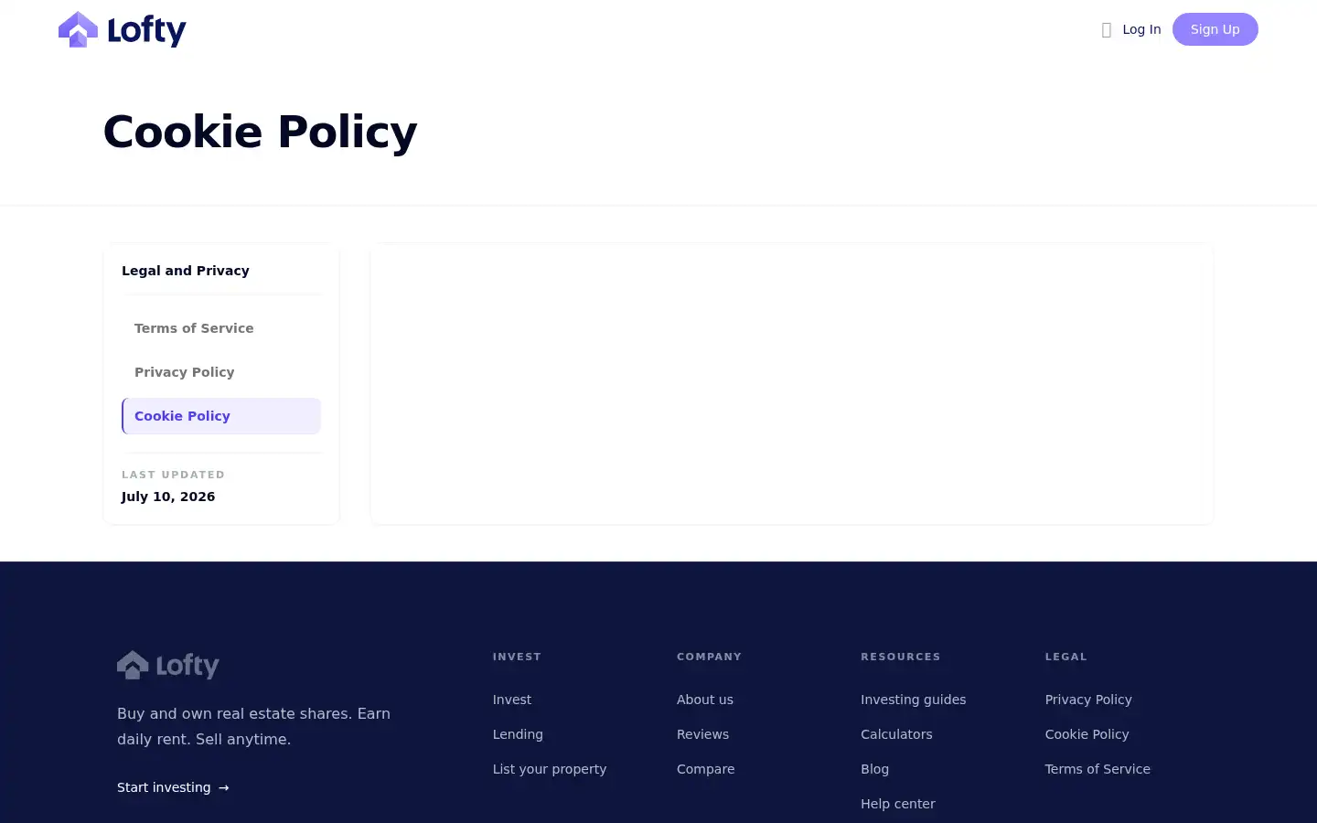 Screenshot of lofty.ai