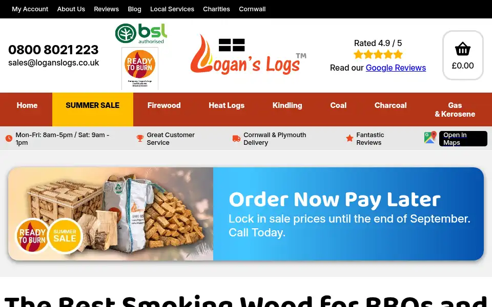 Screenshot of loganslogs.co.uk