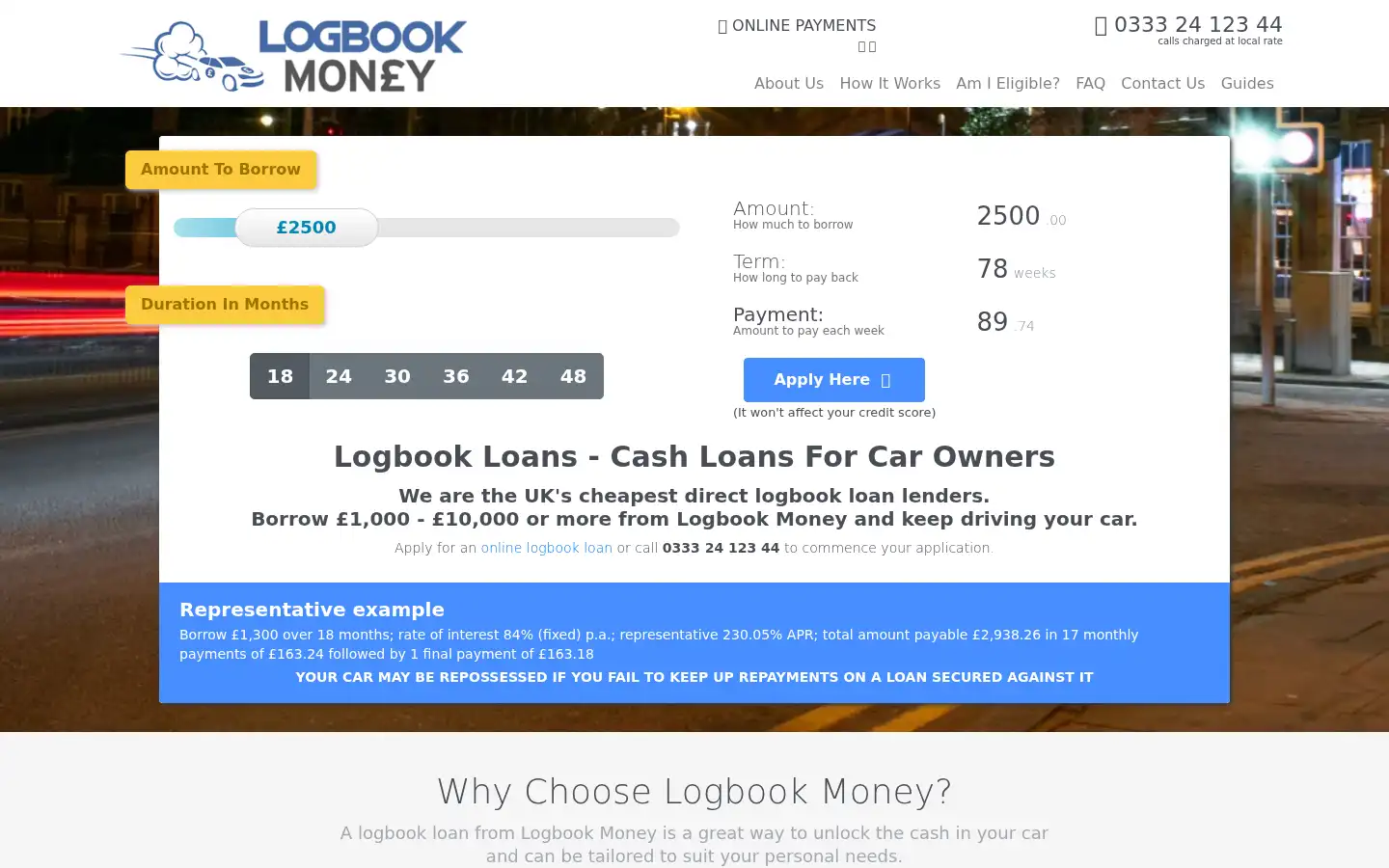 Screenshot of logbookmoney.com