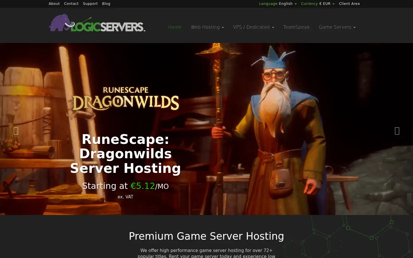 Screenshot of logicservers.co.uk