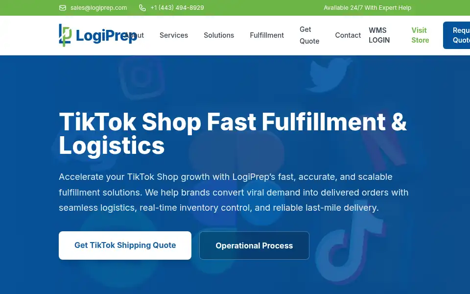 Screenshot of logiprep.com