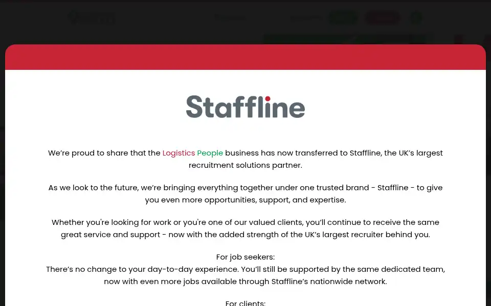 Screenshot of logisticspeople.co.uk