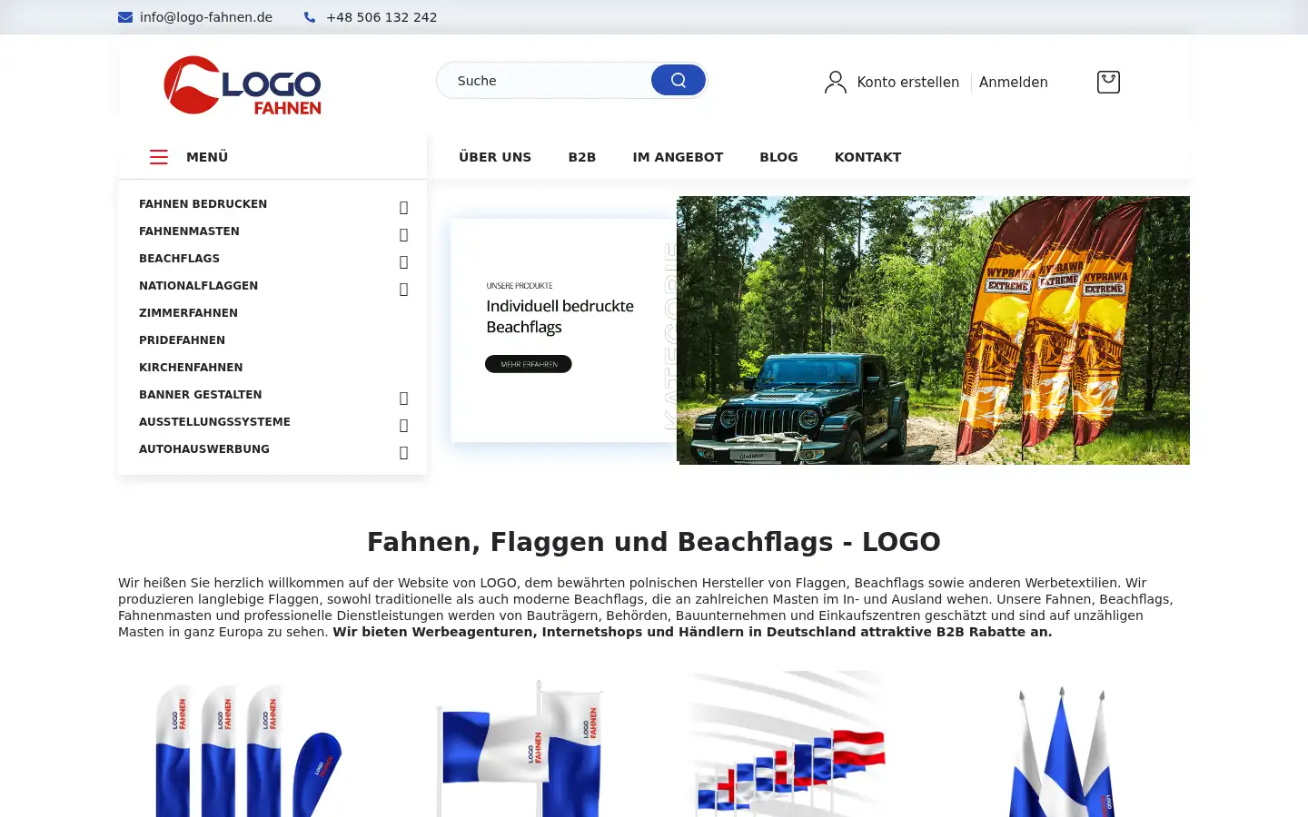 Screenshot of logo-fahnen.de