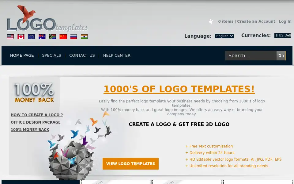 Screenshot of logo-template.com