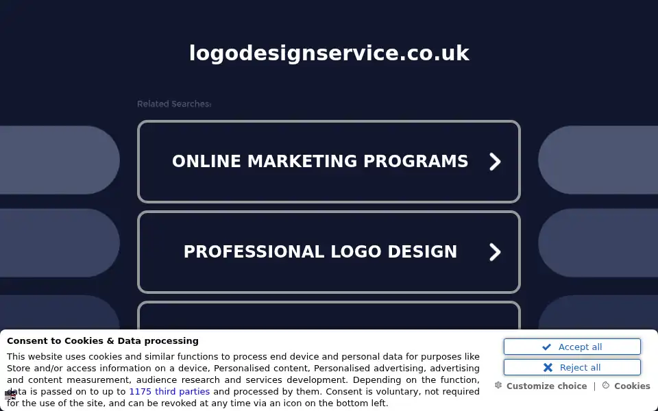 Screenshot of logodesignservice.co.uk
