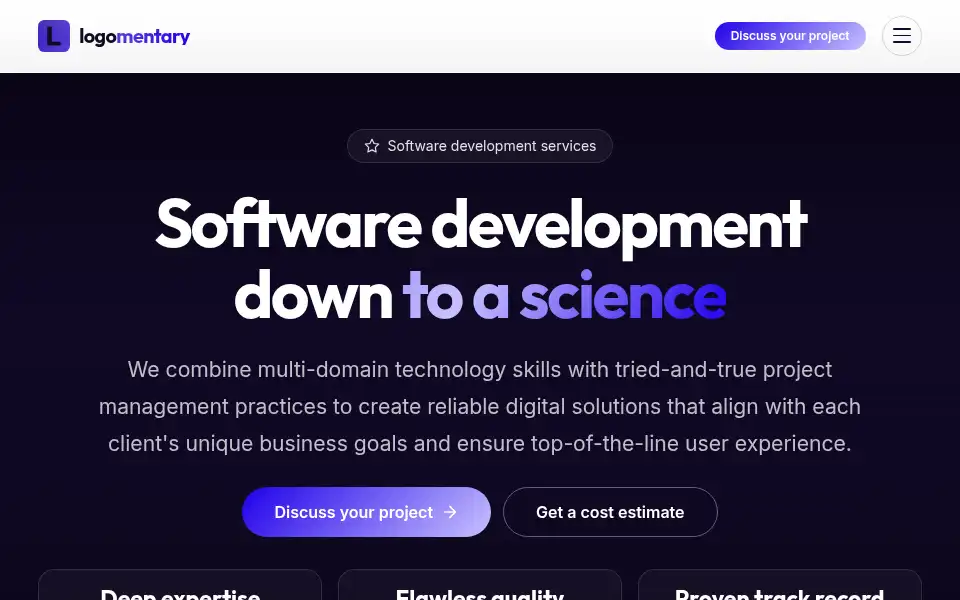 Screenshot of logomentary.com