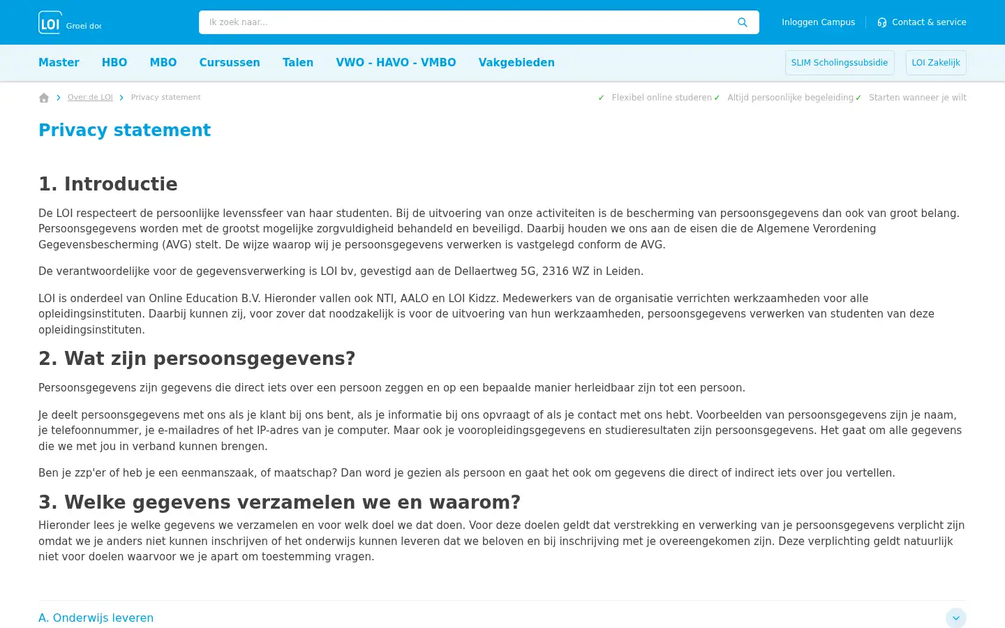 Screenshot of loi.nl