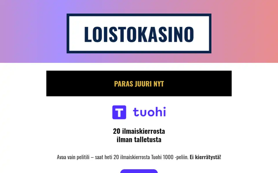 Screenshot of loistokasino.com