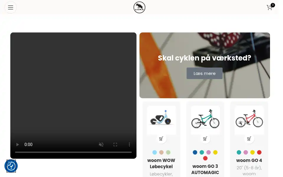 Screenshot of lokecykler.dk