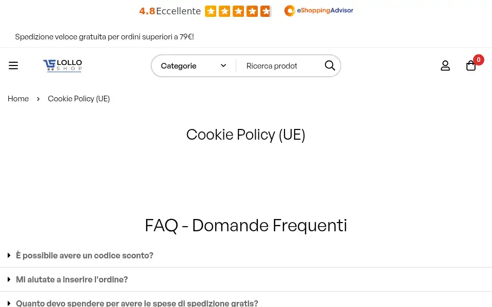 Screenshot of lolloshop.net