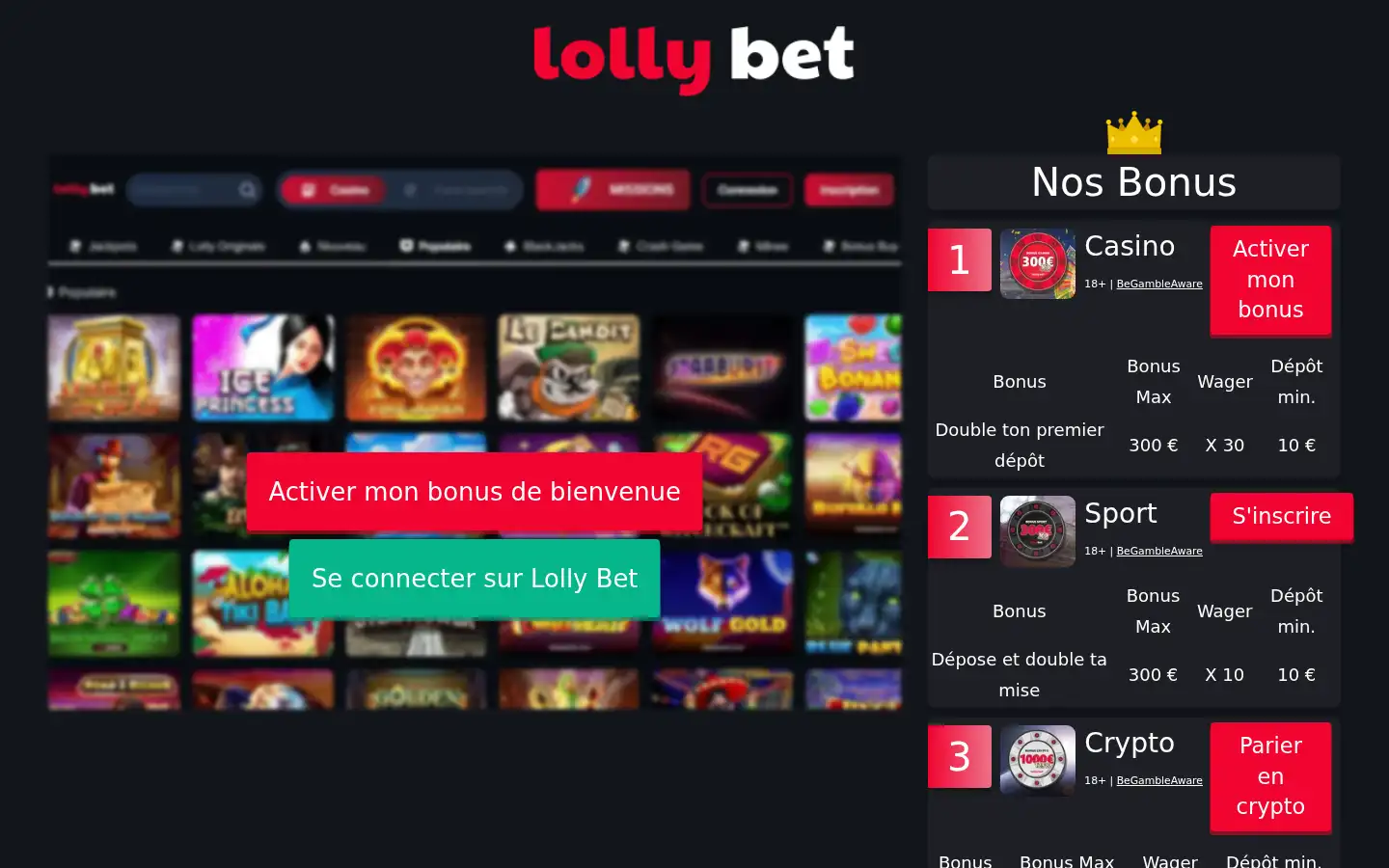 Screenshot of lolly-bet1.fr