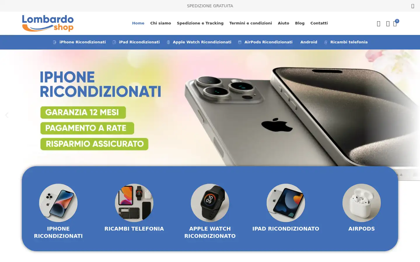 Screenshot of lombardoshop.it