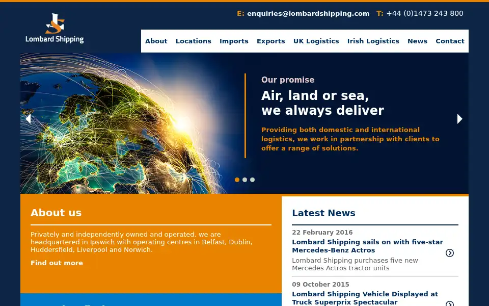 Screenshot of lombardshipping.com