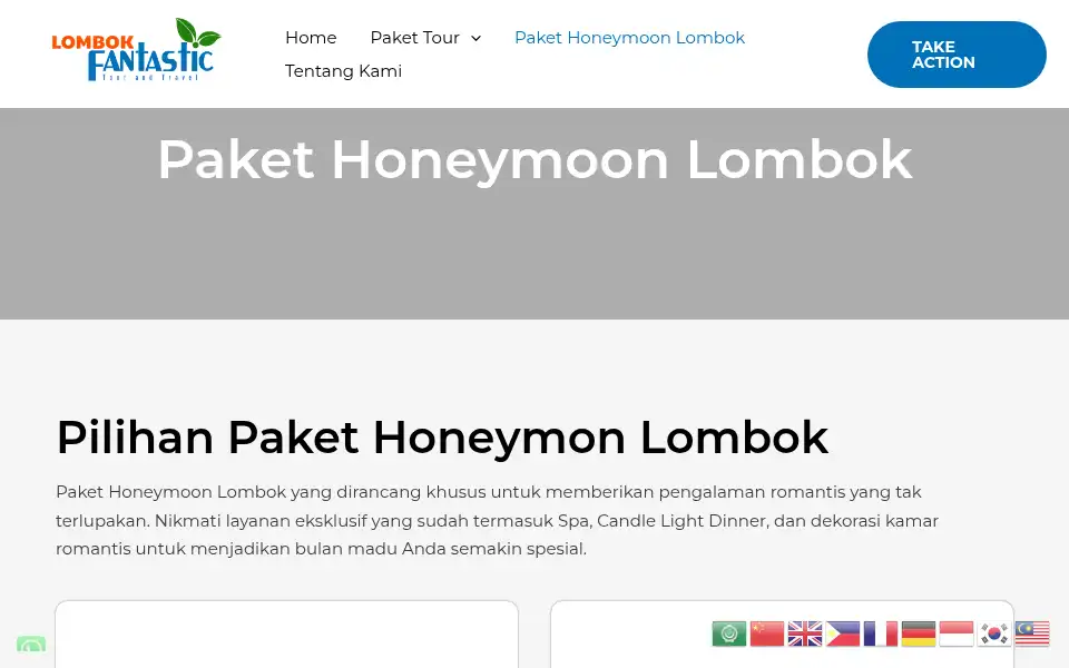 Screenshot of lombokfantastic.com