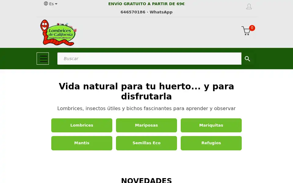 Screenshot of lombricesdecalifornia.com